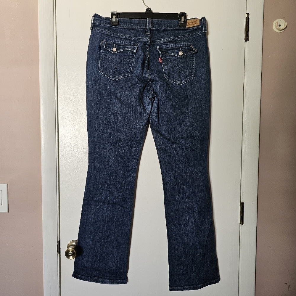Levi's 515 bootcut darkwash stretch retro pockets classic women's jeans W32 L34 - Picture 5 of 8